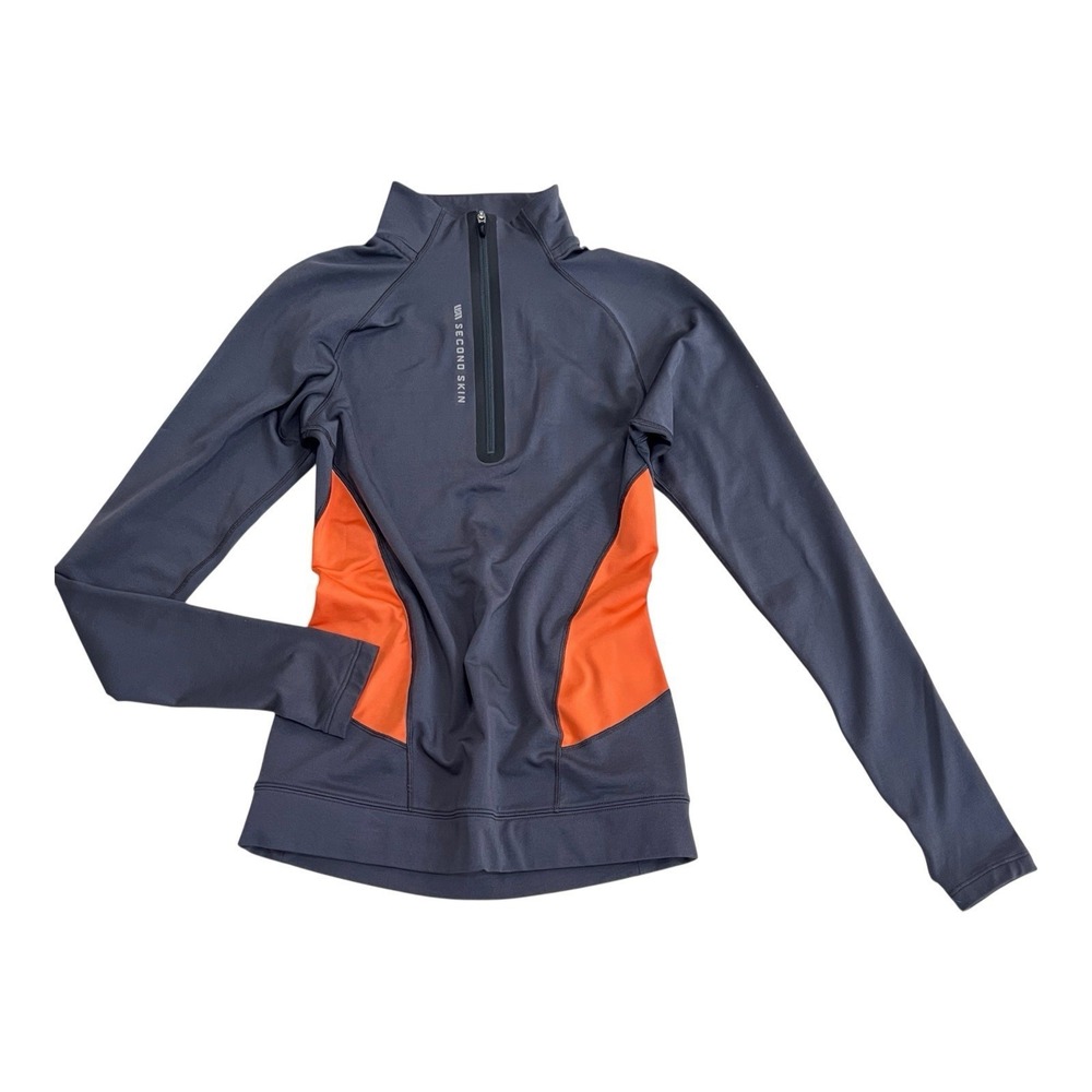SECOND SKIN Cold Weather Compression 1/4 Zip Top Cycling Running‎ Gray XS $75